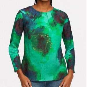 J. Crew Top Floral Print Chiffon Size X-SMALL  Hothouse